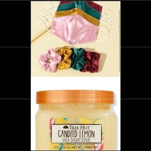 8pcs Face Mask & Scrunchies + Tree Hut Scrub Bundle